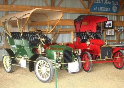 Two antic model cars