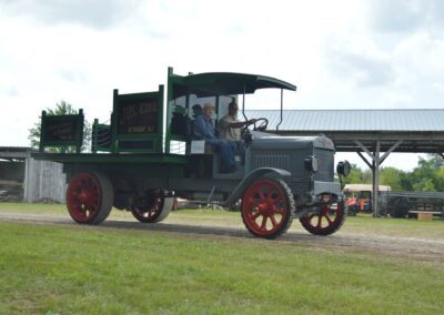 A man drives tctruck